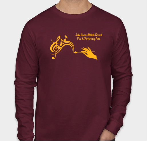 John Yeates Middle School 2021-2022 Fine and Performing Arts Fundraiser - unisex shirt design - front