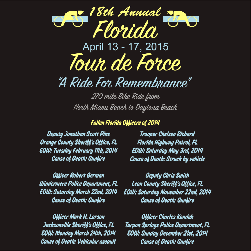 Support Florida's Fallen Law Enforcement Officers of 2014 shirt design - zoomed