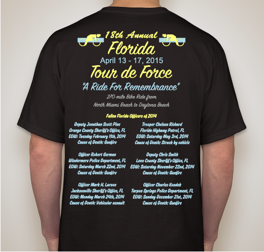 Support Florida's Fallen Law Enforcement Officers of 2014 Fundraiser - unisex shirt design - back