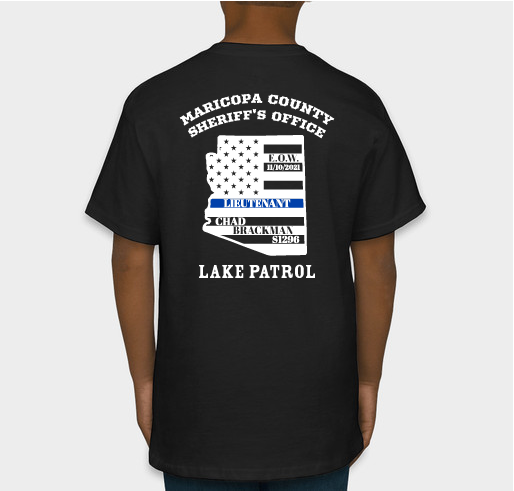 Lake Patrol Memorial Shirt for Lt. Brackman Fundraiser - unisex shirt design - back