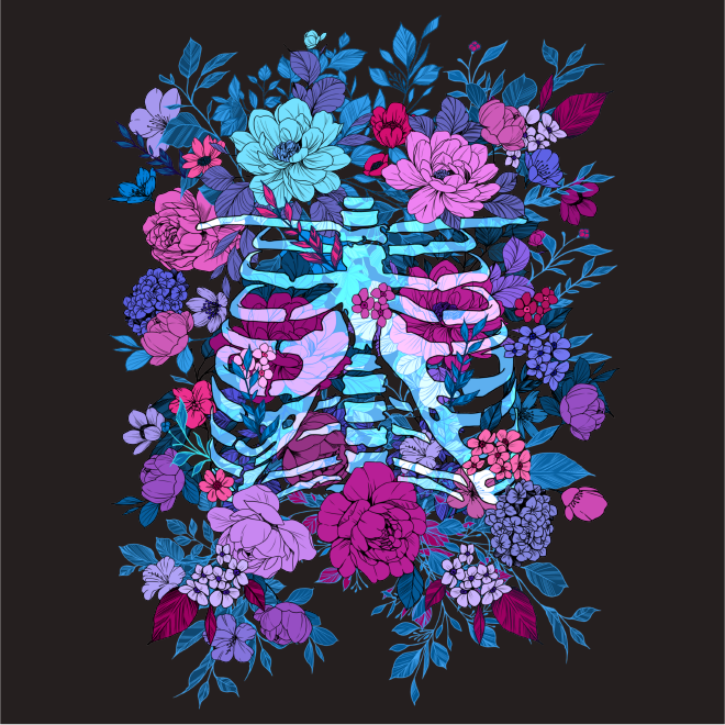 Inflorescence shirt design - zoomed