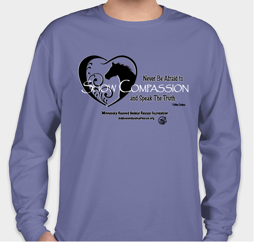 Holiday shopping that helps horses. Hoodies, sweatshirts, long sleeved t's. Click for ordering info. Fundraiser - unisex shirt design - front