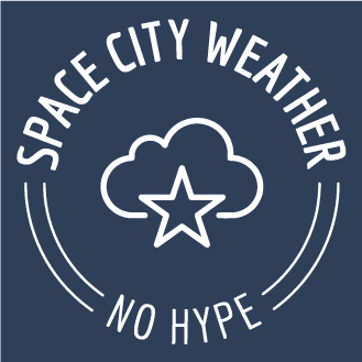 Personal umbrellas: Space City Weather 2021 fundraiser shirt design - zoomed