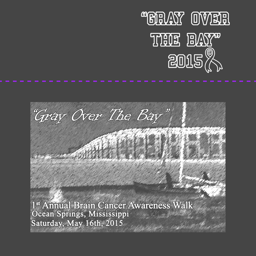 "Gray Over The Bay" Brain Tumor/Cancer Awareness Walk shirt design - zoomed