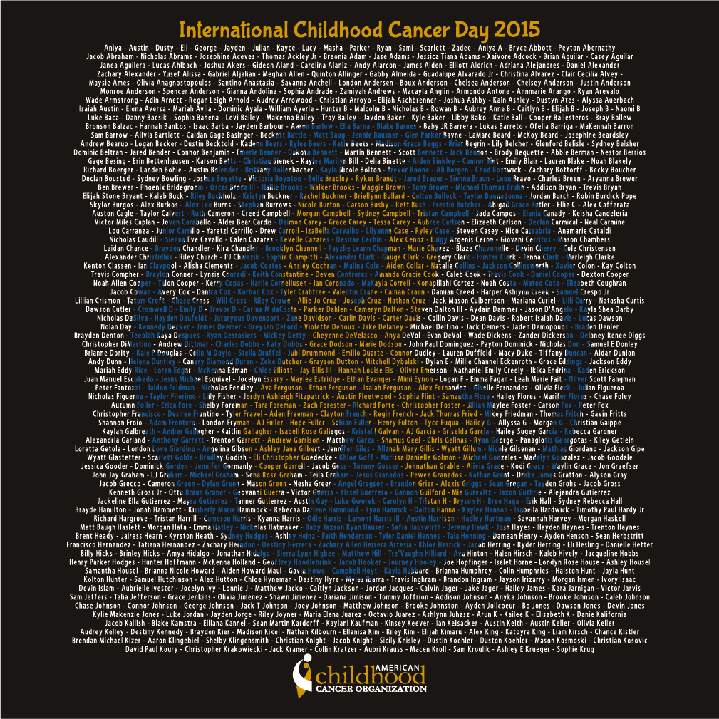 ACCO - International Childhood Cancer Day - 2015 shirt design - zoomed