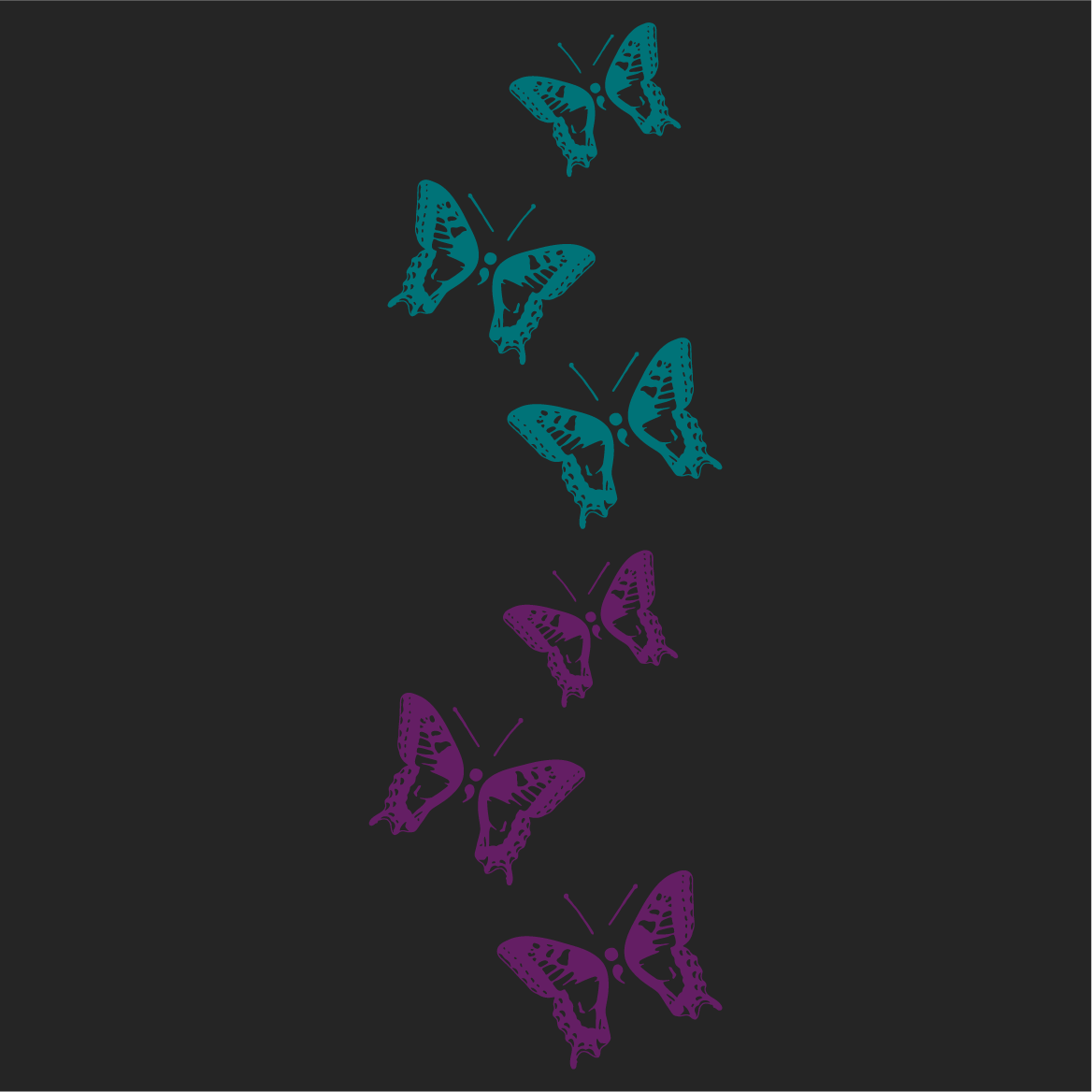 Mariposas for Morgynne shirt design - zoomed