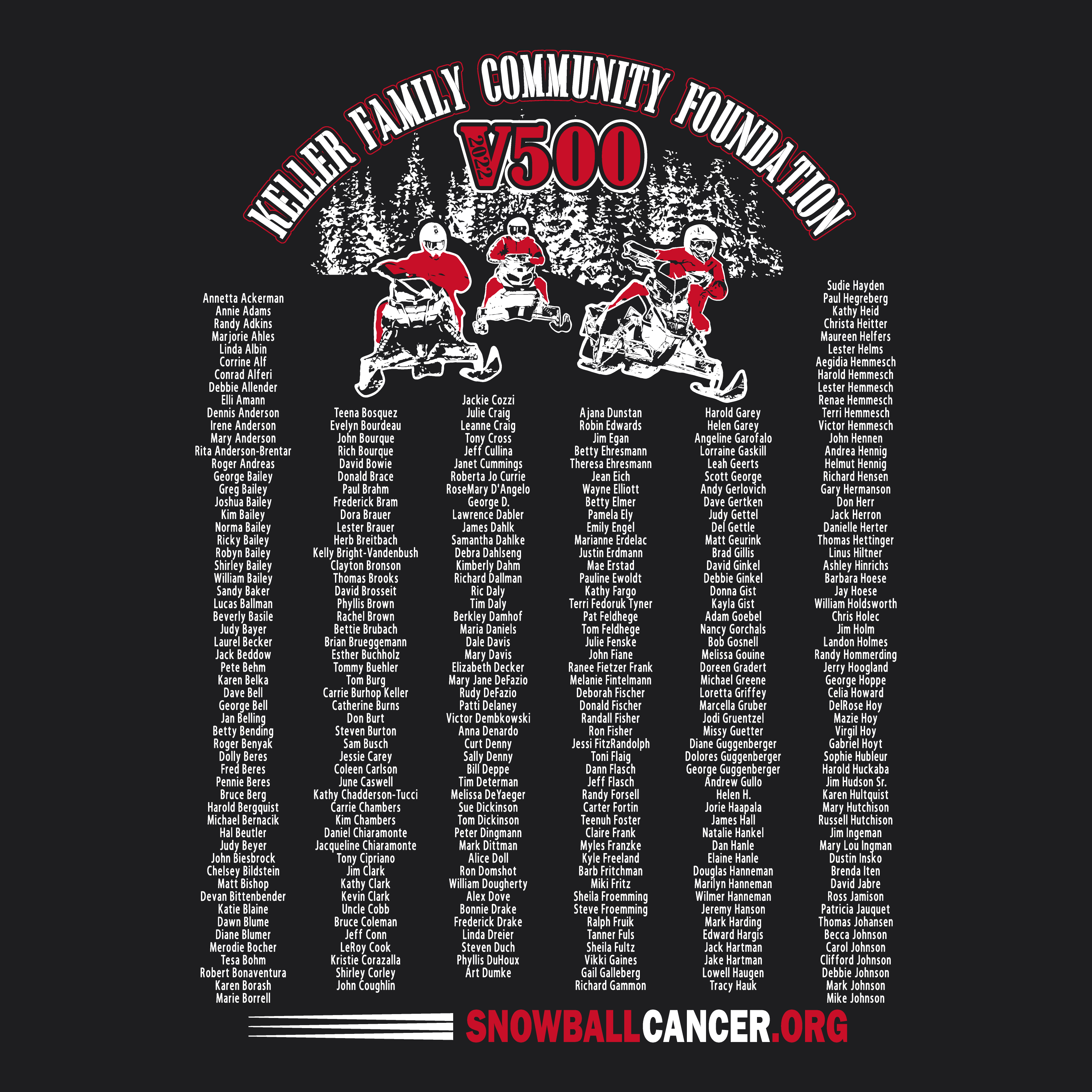 SnowballCancer.org Show your support for those battling cancer! shirt design - zoomed