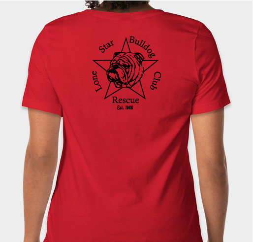 Lone Star Bulldog Club Rescue Valentine's Day fundraiser Fundraiser - unisex shirt design - back
