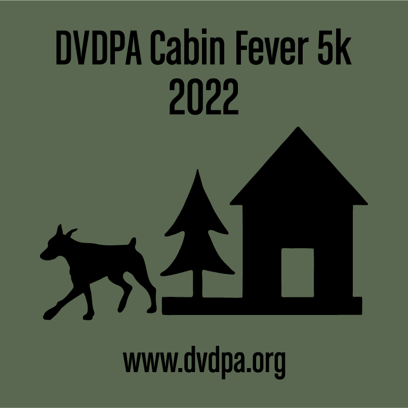 DVDPA 2022 Cabin Fever virtual 5K shirt design - zoomed