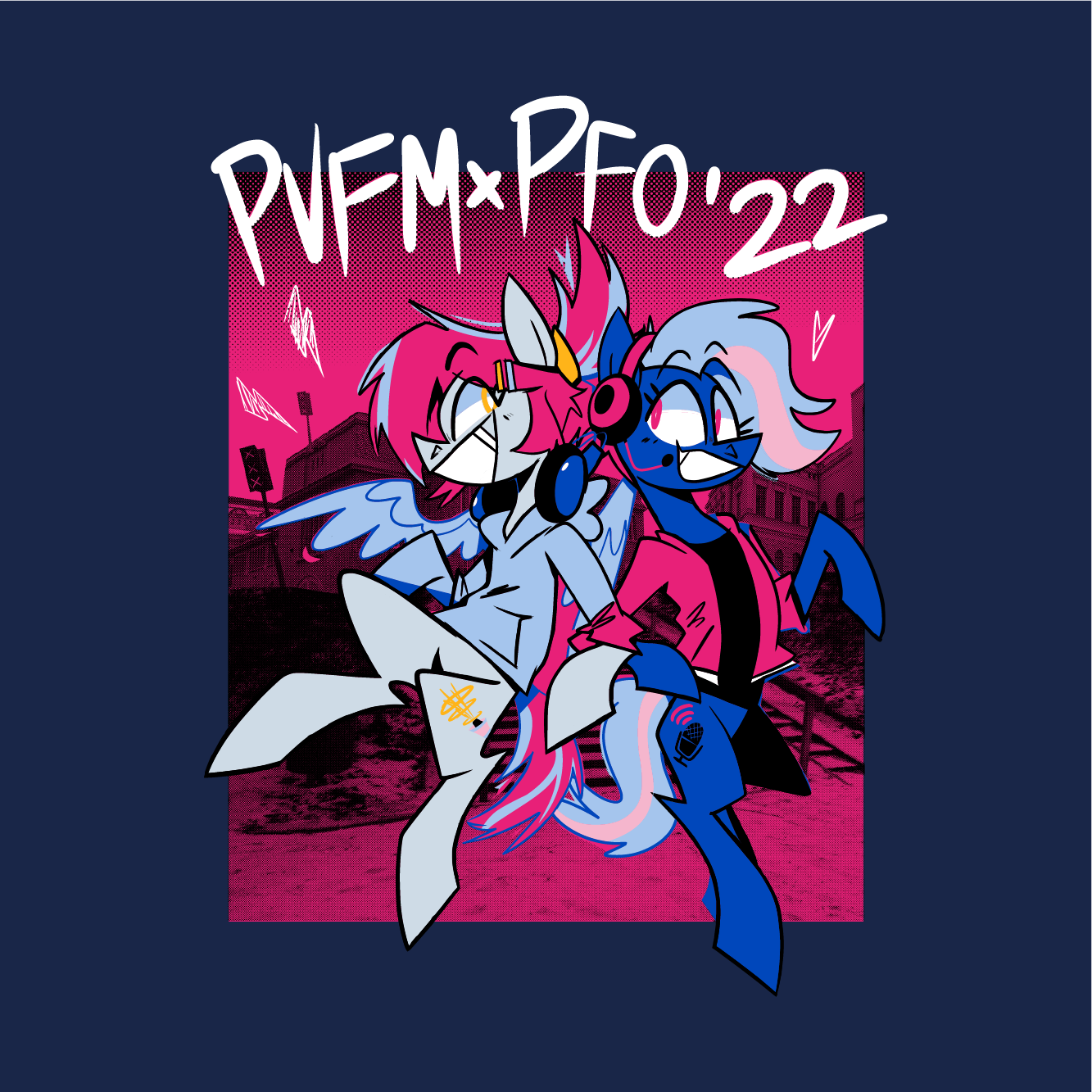 PonyFest × PVFM Concert 2022 - The Trevor Project Fundraiser shirt design - zoomed