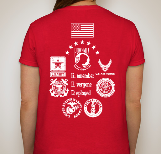 Remember EVERYONE Deployed Supporter Fundraiser - unisex shirt design - back