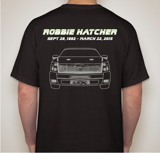 Robbie Hatcher Fundraiser - unisex shirt design - back