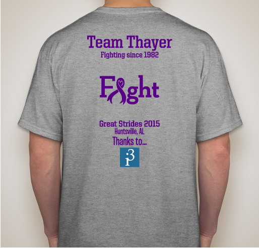CF Great Strides 2015 T-shirts Fundraiser - unisex shirt design - back