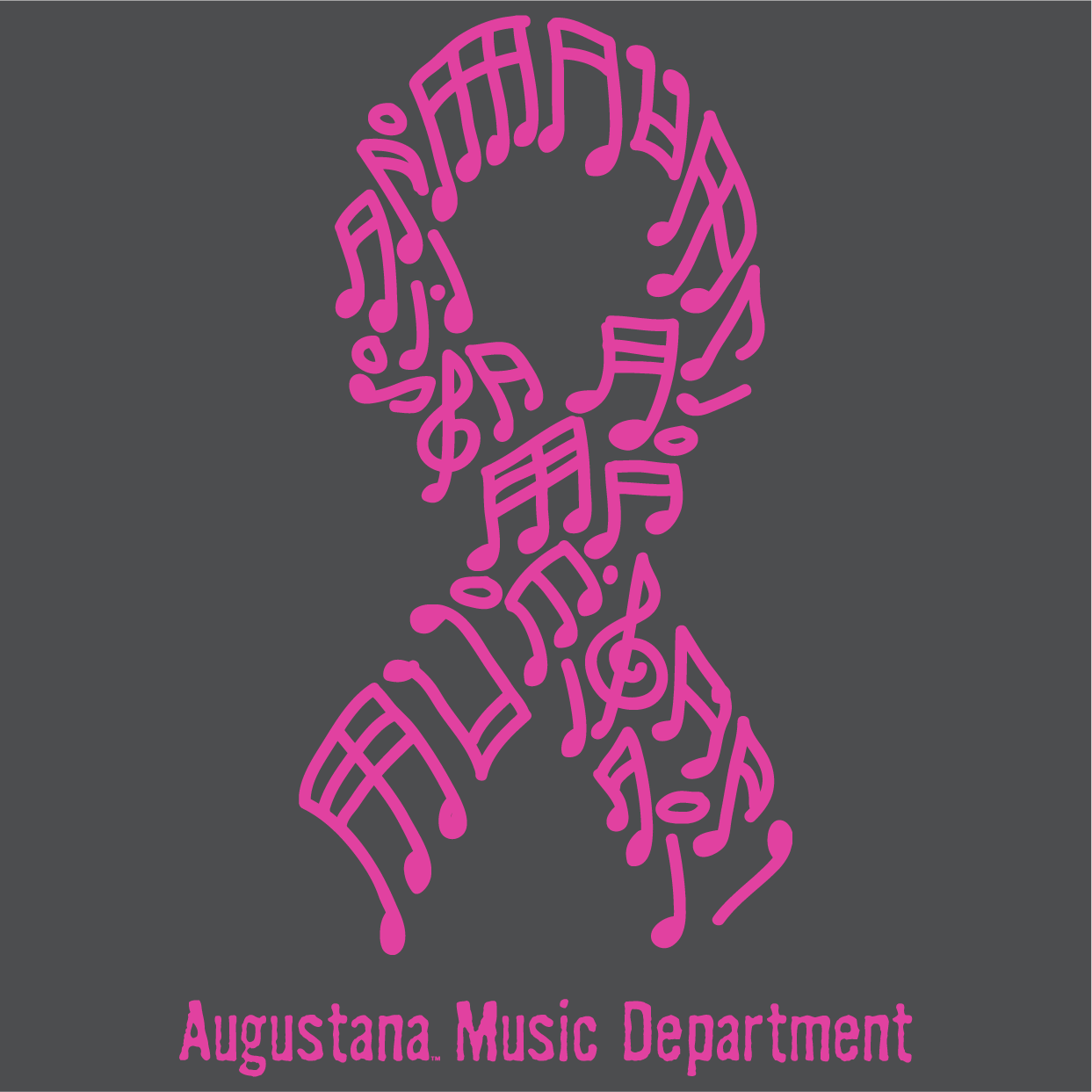 Augustana Music Department Breast Cancer Awareness shirt design - zoomed