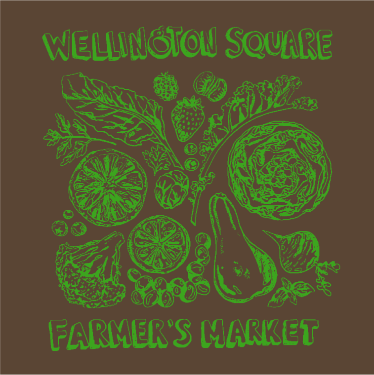 Wellington Square Farmers Market fundraiser. shirt design - zoomed