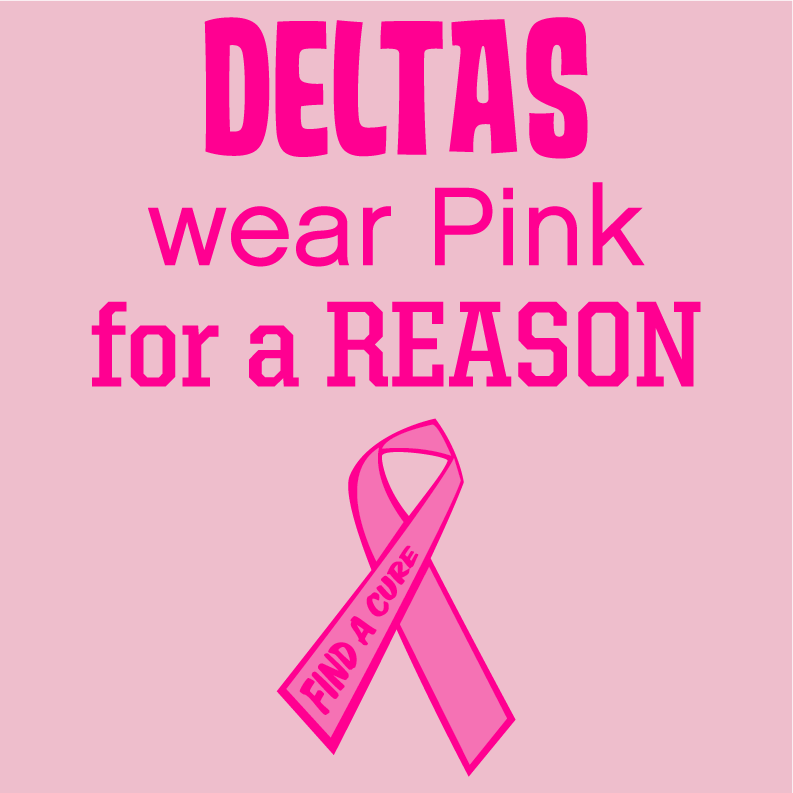 Dayna's Cancer Angels Delta's Wear Pink For a Reason Campaign shirt design - zoomed
