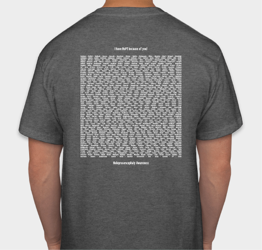 2022 HPE Support T-shirts with list of children's names Fundraiser - unisex shirt design - back