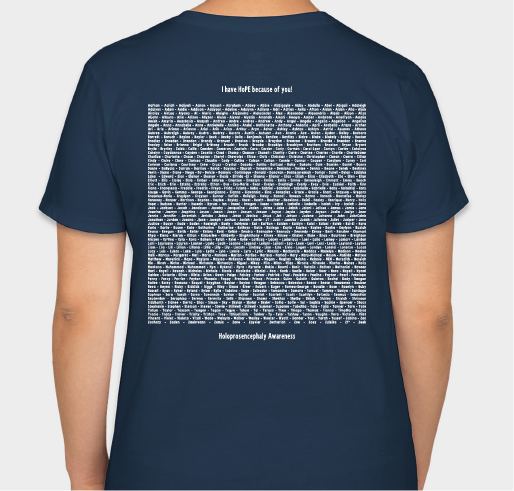 2022 HPE Support T-shirts with list of children's names Fundraiser - unisex shirt design - back