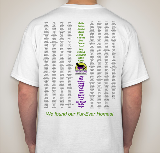 Canyon Lake Animal Shelter Fundraiser - unisex shirt design - back