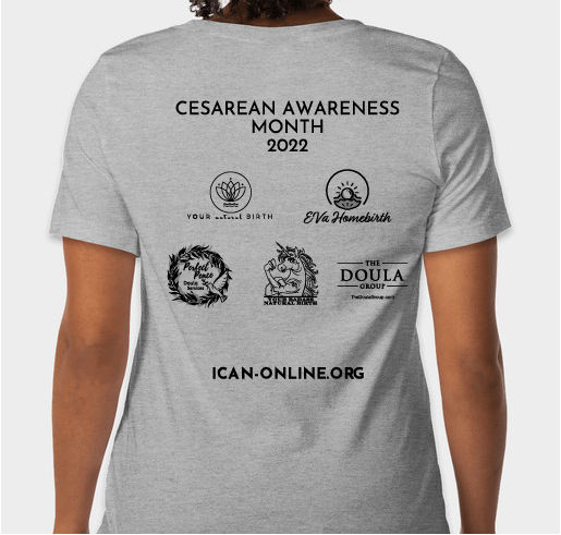 Cesarean Awareness Month 2022 Fundraiser - unisex shirt design - back