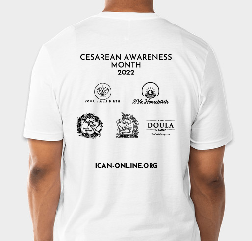 Cesarean Awareness Month 2022 Fundraiser - unisex shirt design - back