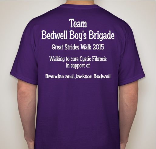 Bedwell Boy's Brigade Great Strides 2015 Fundraiser - unisex shirt design - back
