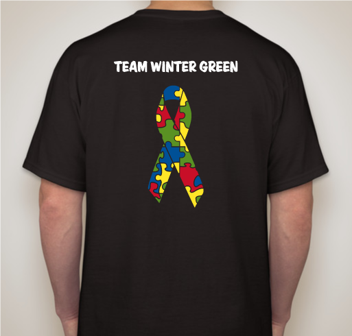 Team Winter Green Walk for Autism Fundraiser - unisex shirt design - back