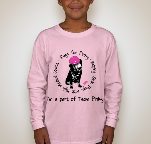 Pugs for Pinky Fundraiser - unisex shirt design - back