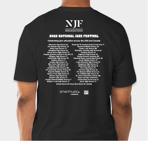 National Jazz Festival 2022 Fundraiser - unisex shirt design - back