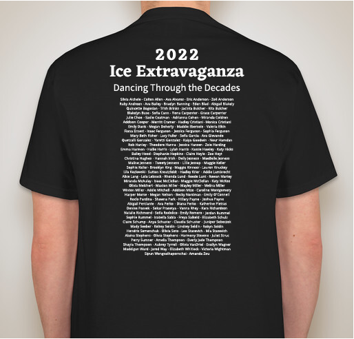 Dancing through the Decades Ice Show Shirt 2022 Fundraiser - unisex shirt design - back