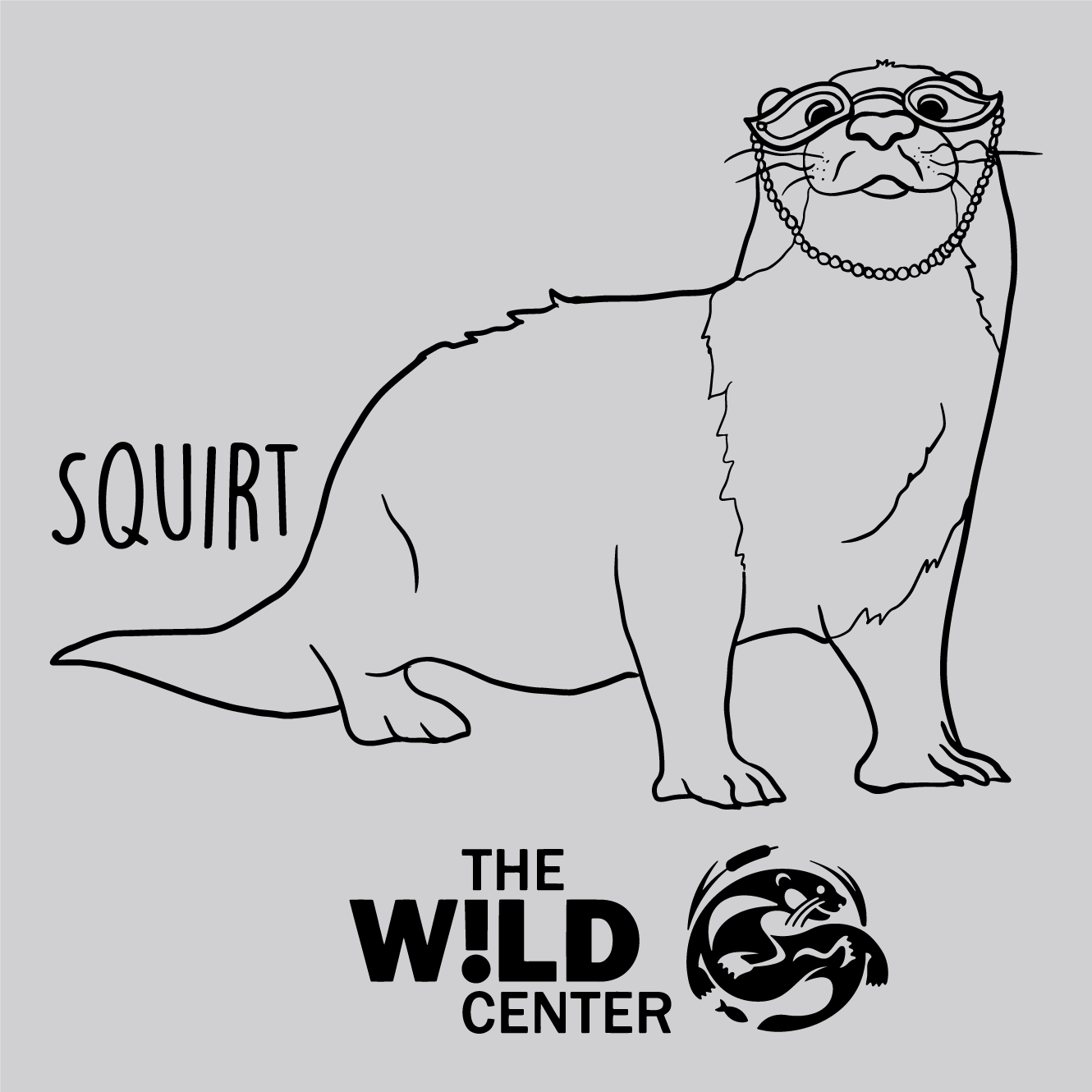 The Wild Center's World Otter Day 2022 shirt design - zoomed