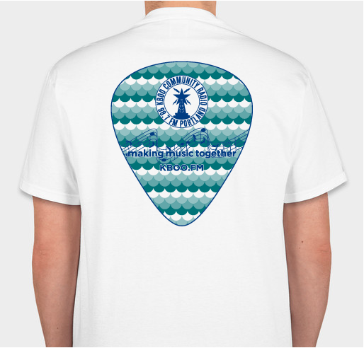 KBOO Waterfront Blues Festival t-shirt - 100% of the proceeds benefit the station! Fundraiser - unisex shirt design - back