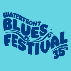 KBOO Waterfront Blues Festival t-shirt - 100% of the proceeds benefit the station! shirt design - zoomed