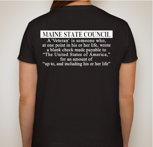 Maine Knights of Columbus Veterans Program Fundraiser - unisex shirt design - back