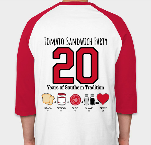 Tomato Sandwich Party- 20th Anniversary Celebration Fundraiser - unisex shirt design - back