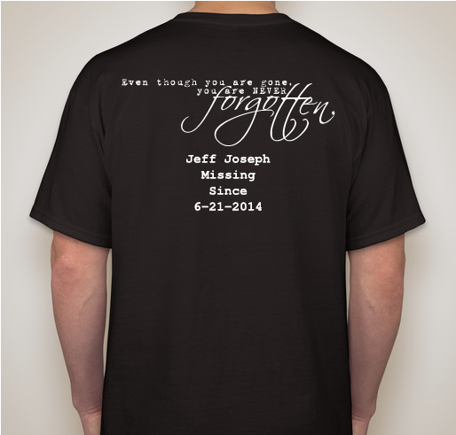 NCAM - Jeff Joseph 1 Year Vigil & Search Fund Fundraiser - unisex shirt design - back