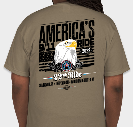 This is the Official America's 9/11 Ride T-shirt Fundraiser - unisex shirt design - back