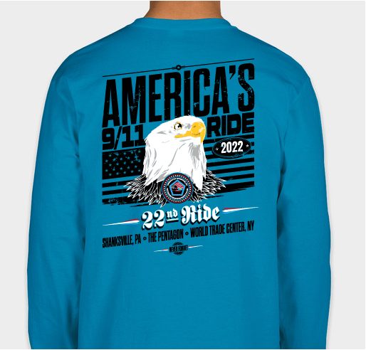 This is the Official America's 9/11 Ride T-shirt Fundraiser - unisex shirt design - back