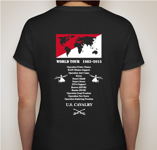1-6 CAV Kiowa World Tour Apparel Fundraiser - unisex shirt design - back