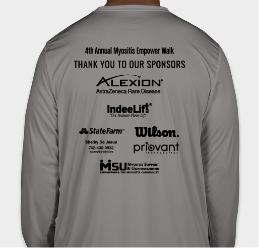 4th Annual Myositis Empower Walk Fundraiser - unisex shirt design - back