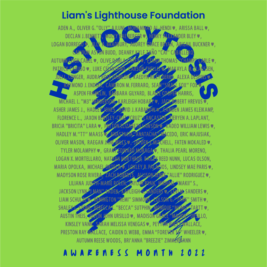 #GoBlue4Histio Awareness T-Shirt 2022 (2nd Round) shirt design - zoomed
