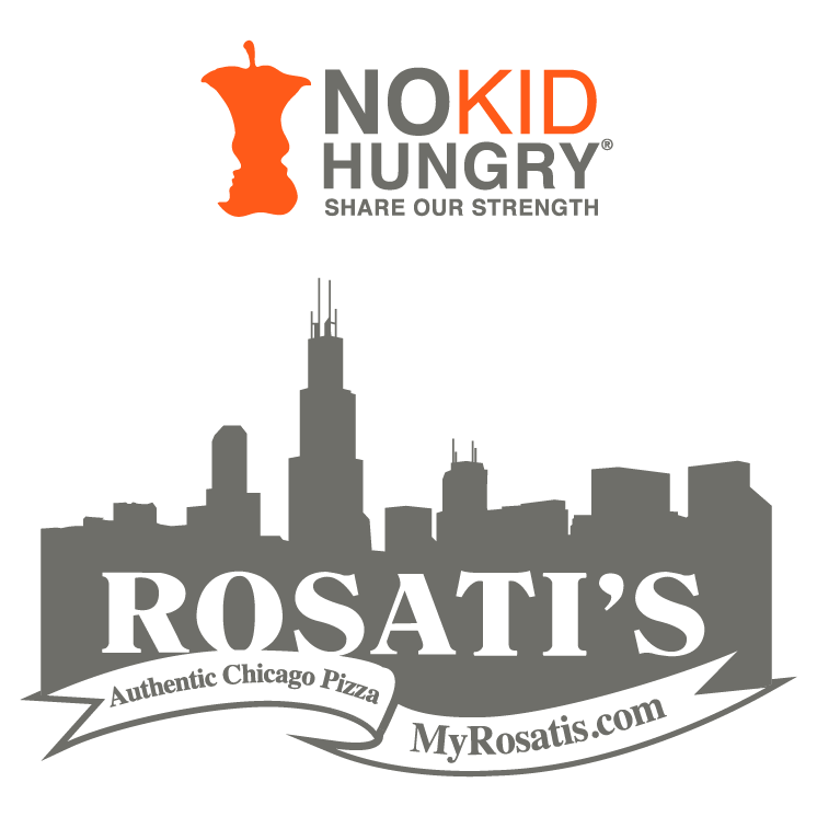 Rosati's & No Kid Hungry - White shirt design - zoomed