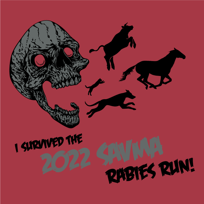 2022 SAVMA Rabies Run shirt design - zoomed