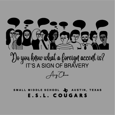 ESL Cougars BRAVERY Campaign shirt design - zoomed