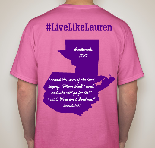 Live Like Lauren Fundraiser - unisex shirt design - back