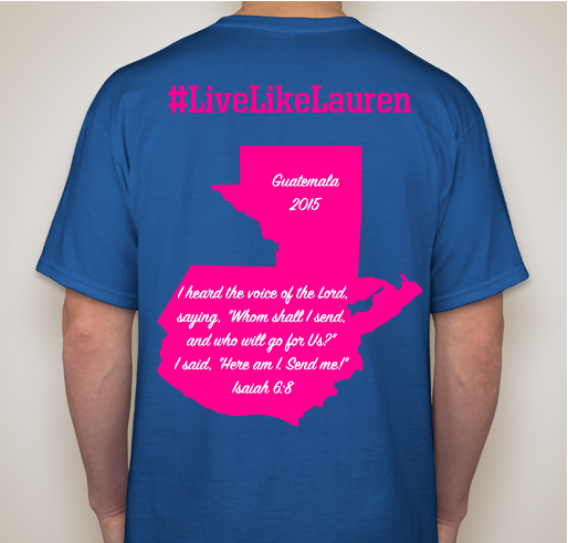 Live Like Lauren Fundraiser - unisex shirt design - back
