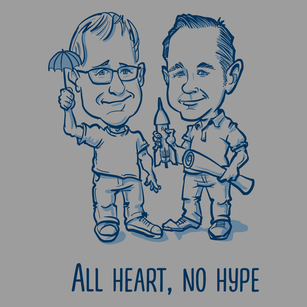 Caricature of Matt and Eric T-shirt shirt design - zoomed