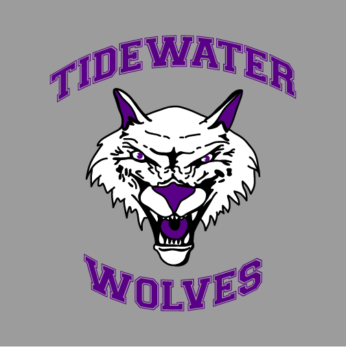 Tidewater Wolves Football and Cheerleading League shirt design - zoomed