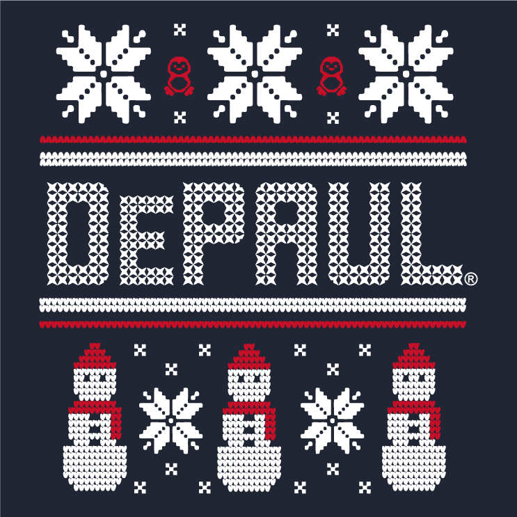 DePaul Ugly Sweater Fundraiser - benefiting the DePaul Basic Needs Hub shirt design - zoomed