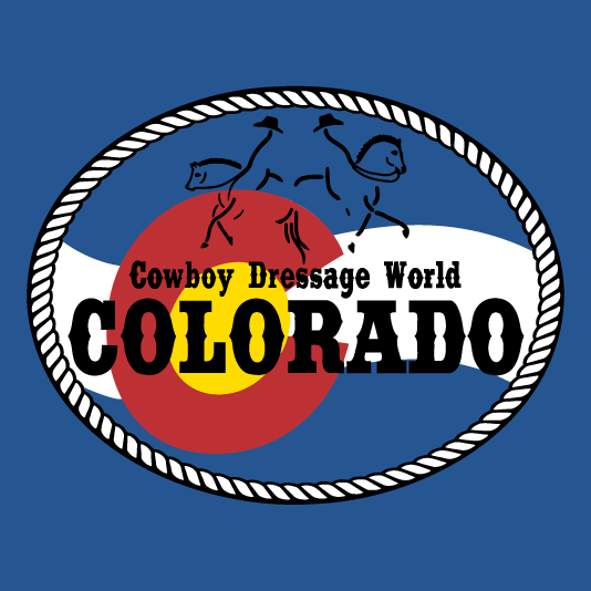Support Cowboy Dressage World of Colorado (CDWCO) shirt design - zoomed